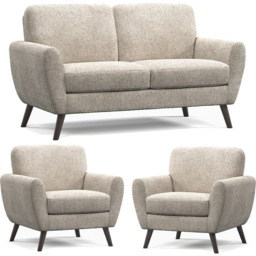 Matlock 4 Seater Linen Boucle Fabric Sofa Suite - Cream - Wilko - thumbnail 3