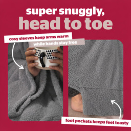 Silentnight Snugsie Sleeved Blanket  - Silver - Wilko - thumbnail 5