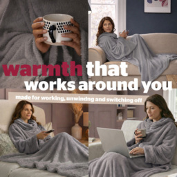 Silentnight Snugsie Sleeved Blanket  - Silver - Wilko - thumbnail 6
