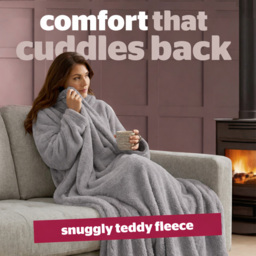 Silentnight Snugsie Sleeved Blanket  - Silver - Wilko - thumbnail 4