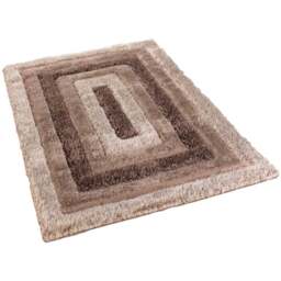 Desire Rug Modern Bronze Bordered Shimmer Soft Shaggy Area Rug 160 x 230cm - Desire Rugs - Wilko - thumbnail 1