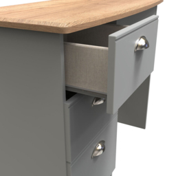 Crowndale Victoria 3 Drawer Dusk Grey and Oak Computer Desk - Size: 41.5 x 95 x 79.5cm - Wilko - thumbnail 7