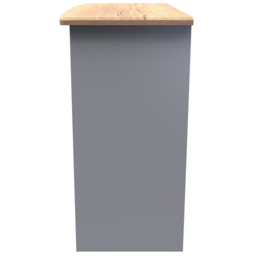 Crowndale Victoria 3 Drawer Dusk Grey and Oak Computer Desk - Size: 41.5 x 95 x 79.5cm - Wilko - thumbnail 4