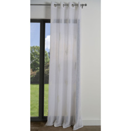 Divante White Fern Embroidered Eyelet Voile Curtain 140 x 240cm - Size: W 140 x D 240cm - Wilko - thumbnail 3