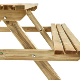 Cerland Alma 6 Seater Wooden Picnic Table - Tan - Wilko - thumbnail 4