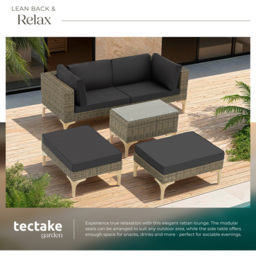 tectake Bellaria 4 Seater Nature Garden Furniture Set - Wilko - thumbnail 5