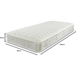 Starlight Beds Single Hybrid Memory Foam and Open Coil Spring Mattress - White - Wilko - thumbnail 7