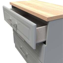 Crowndale Kent 3 Drawer Dusk Grey and Bardolino Oak Chest of Drawers Ready Assembled - Dusk Grey & Bardolino Oak - Wilko - thumbnail 7