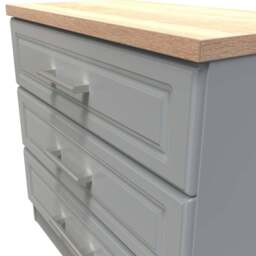 Crowndale Kent 3 Drawer Dusk Grey and Bardolino Oak Chest of Drawers Ready Assembled - Dusk Grey & Bardolino Oak - Wilko - thumbnail 6