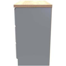 Crowndale Kent 3 Drawer Dusk Grey and Bardolino Oak Chest of Drawers Ready Assembled - Dusk Grey & Bardolino Oak - Wilko - thumbnail 4