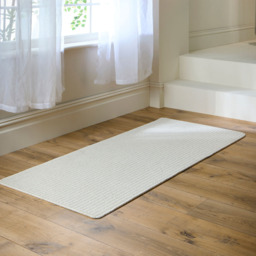 My Mat Ivory Sculptured Waffle Texture Washable Runner 67 x 150cm - Cream - Wilko - thumbnail 3