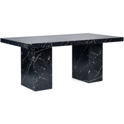 Julian Bowen Rome 6 Seater Marble Effect Dining Table Black - Wilko - thumbnail 3