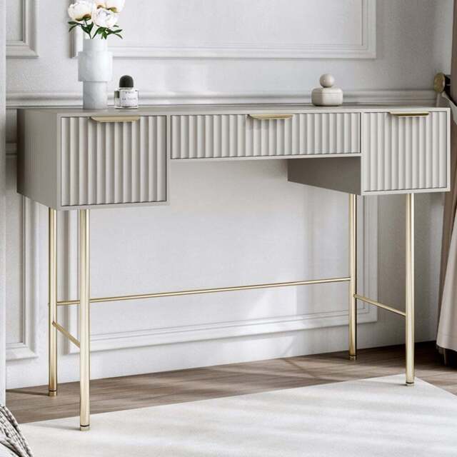 CARME Home Lara Mocha Dressing Table - Size: 36 x 56 x 120cm - Grey - Wilko - image 1