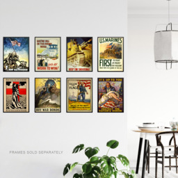 Artery8 USA Vintage Military Recruitment War Bonds Wall Art Print 30 x 41cm 8 Pack - Size: 40.5 x 30.5 x 0.3cm - Multi - Wilko - thumbnail 4