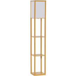 Portland 3 Shelf Natural Floor Lamp - Size: 26 x 26 x 160cm - Brown - Wilko