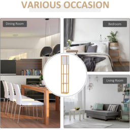 Portland 3 Shelf Natural Floor Lamp - Size: 26 x 26 x 160cm - Brown - Wilko - thumbnail 7