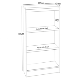 R White Cabinets 3 Shelf Classic Oak Mid Height Bookcase - Brown - Wilko - thumbnail 6