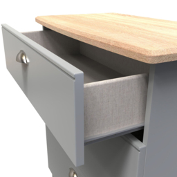 Crowndale Victoria 3 Drawer Dusk Grey and Oak Chest of Drawers - Wilko - thumbnail 7