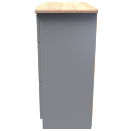 Crowndale Victoria 3 Drawer Dusk Grey and Oak Chest of Drawers - Wilko - thumbnail 4