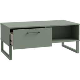Florence Sali Single Drawer Single Shelf Sage Green Coffee Table - Size: 44.4 x 110 x 57.2cm - Wilko - thumbnail 6