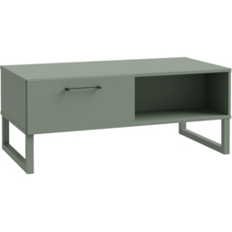 Florence Sali Single Drawer Single Shelf Sage Green Coffee Table - Size: 44.4 x 110 x 57.2cm - Wilko - thumbnail 3