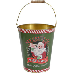 Merry Mail Santa BucketGreen - Santa's Chalet - Wilko