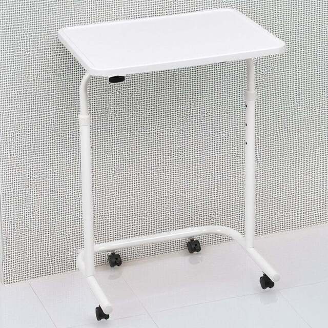 Living and Home White Adjustable Mobile Side Table - Size: 71.5 x 46 x 34cm - Wilko - image 1