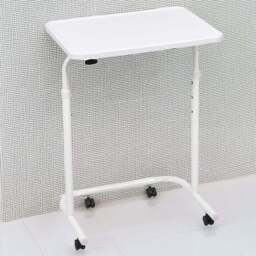Living and Home White Adjustable Mobile Side Table - Size: 71.5 x 46 x 34cm - Wilko - thumbnail 1