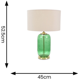 ValueLights Leigh Reni Cream Shade Forest Green Glass LED Table Lamp - Size: 52.5 x 45 x 45cm - Wilko - thumbnail 5