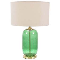 ValueLights Leigh Reni Cream Shade Forest Green Glass LED Table Lamp - Size: 52.5 x 45 x 45cm - Wilko - thumbnail 1