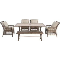 Virginia Dining Set Brown - Size: 6 Seater - Wilko - thumbnail 5