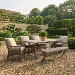 Virginia Dining Set Brown - Size: 6 Seater - Wilko - thumbnail 7