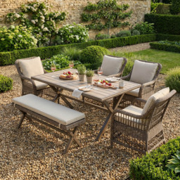 Virginia Dining Set Brown - Size: 6 Seater - Wilko - thumbnail 6