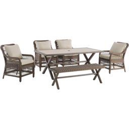 Virginia Dining Set Brown - Size: 6 Seater - Wilko - thumbnail 3