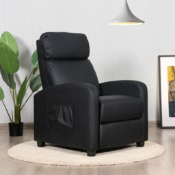 Costway Black Recliner Chair with Adjustable Backrest - Size: Single - Wilko - thumbnail 4