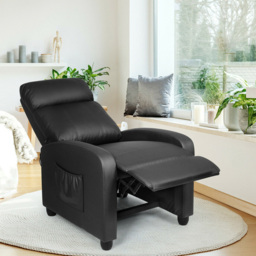 Costway Black Recliner Chair with Adjustable Backrest - Size: Single - Wilko - thumbnail 5