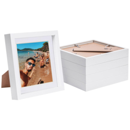 Nicola Spring White 3D Box Photo Frame 8 x 8 inch 5 Pack - Size: 20 x 20 x 0.2cm - Wilko