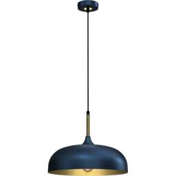 Milagro Lincoln Blue and Gold Pendant Light - Size: 9 x 3.5 x 3.5cm - Wilko