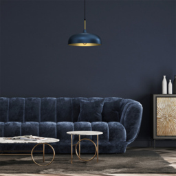Milagro Lincoln Blue and Gold Pendant Light - Size: 9 x 3.5 x 3.5cm - Wilko - thumbnail 5