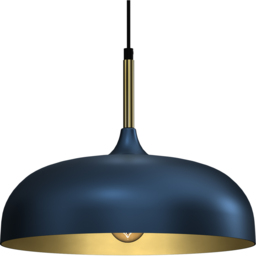Milagro Lincoln Blue and Gold Pendant Light - Size: 9 x 3.5 x 3.5cm - Wilko - thumbnail 4