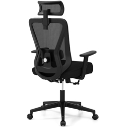 Costway Black Ergonomic Adjustable Swivel Office Chair - Size: 69 x 61 x 32cm - Wilko - thumbnail 3