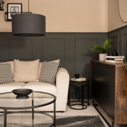 ValueLights Reni Charcoal Fabric Large Drum Shade - Size: 45 x 25 x 45cm - Grey - Wilko - thumbnail 6