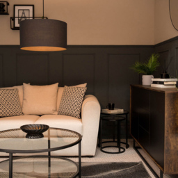 ValueLights Reni Charcoal Fabric Large Drum Shade - Size: 45 x 25 x 45cm - Grey - Wilko - thumbnail 5