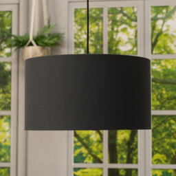 ValueLights Reni Charcoal Fabric Large Drum Shade - Size: 45 x 25 x 45cm - Grey - Wilko - thumbnail 4