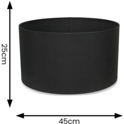 ValueLights Reni Charcoal Fabric Large Drum Shade - Size: 45 x 25 x 45cm - Grey - Wilko - thumbnail 7
