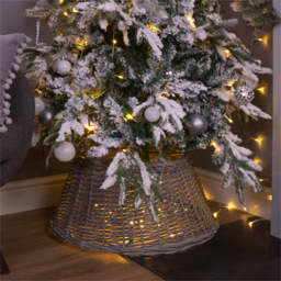 St Helens Small Wicker Christmas Tree Skirt - Size: 280 x 570 x 570cm - Brown - Wilko - thumbnail 4