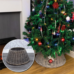 St Helens Small Wicker Christmas Tree Skirt - Size: 280 x 570 x 570cm - Brown - Wilko - thumbnail 7