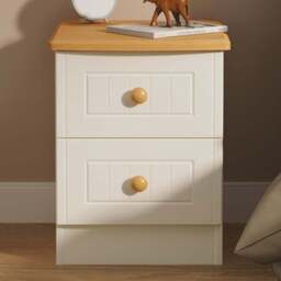 Crowndale Warwick 2 Drawer Cream Ash and Oak Bedside Cabinet - Wilko - thumbnail 1
