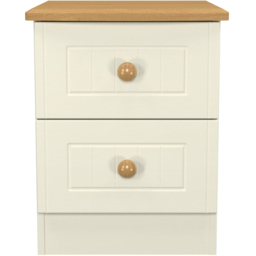 Crowndale Warwick 2 Drawer Cream Ash and Oak Bedside Cabinet - Wilko - thumbnail 3