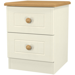 Crowndale Warwick 2 Drawer Cream Ash and Oak Bedside Cabinet - Wilko - thumbnail 5